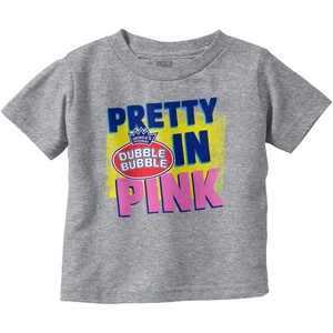 Pretty in Pink Dubble Bubble Logo Youth T Shirt Tee Girls(Heather)
