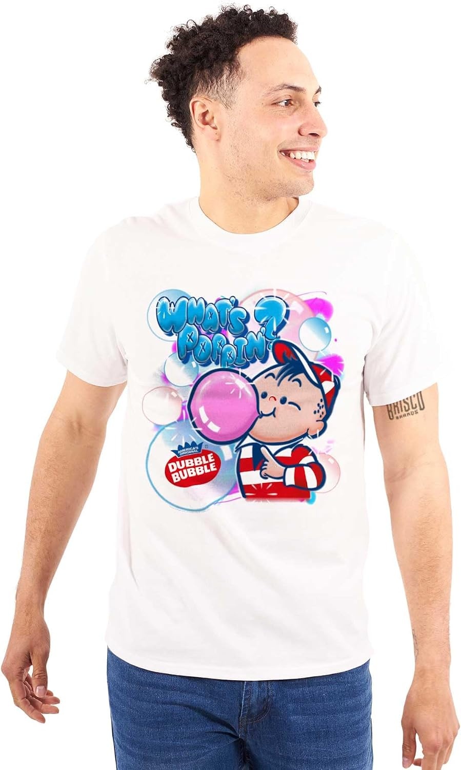 image:imageAirbrushed Dubble Bubble Whats Poppin Graphic T Shirt Men or WomenWhite