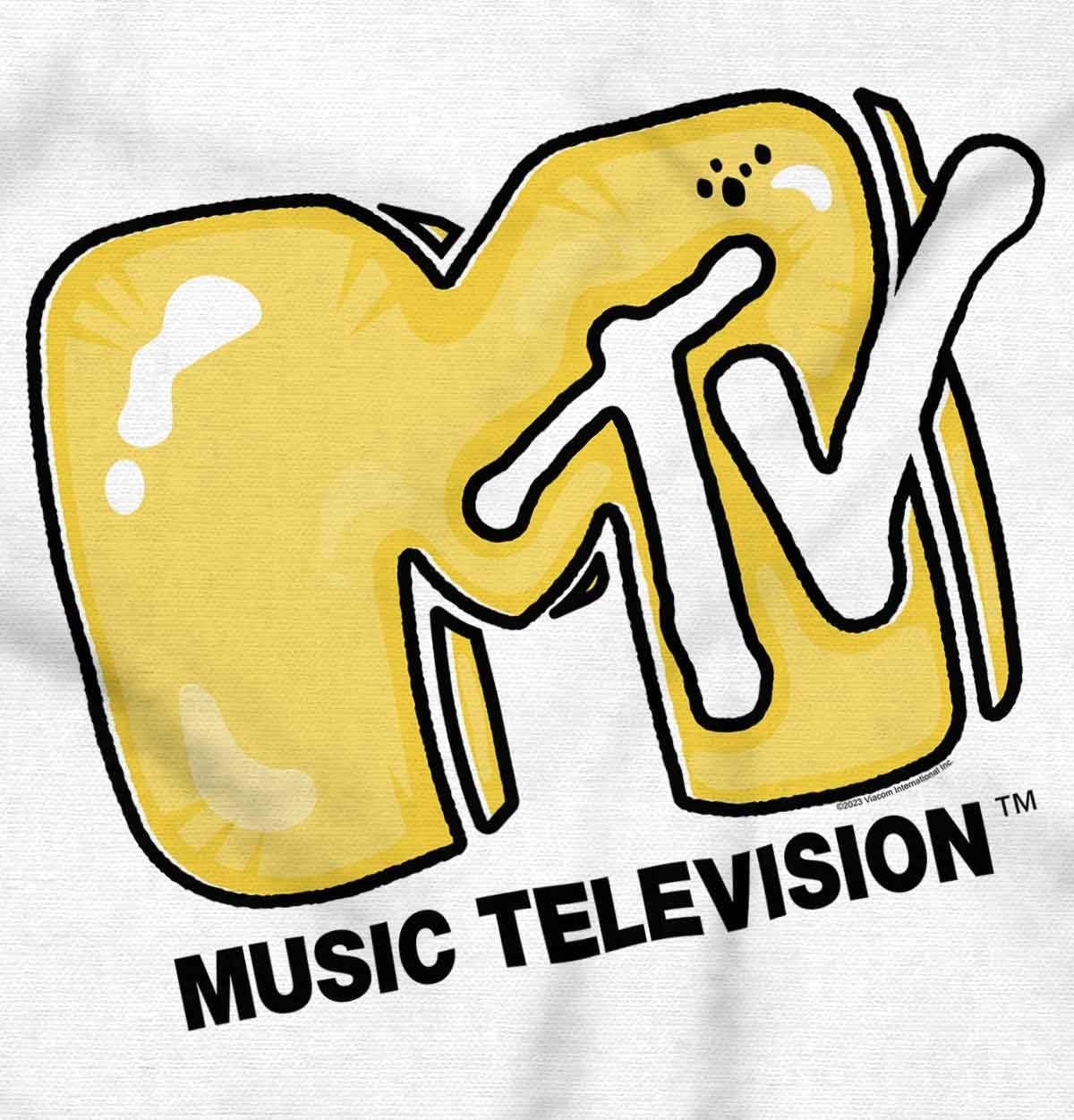 image:imageBrisco Brands Cool Retro MTV Bubble Balloon Logo Baby Romper Boys or GirlsWhite