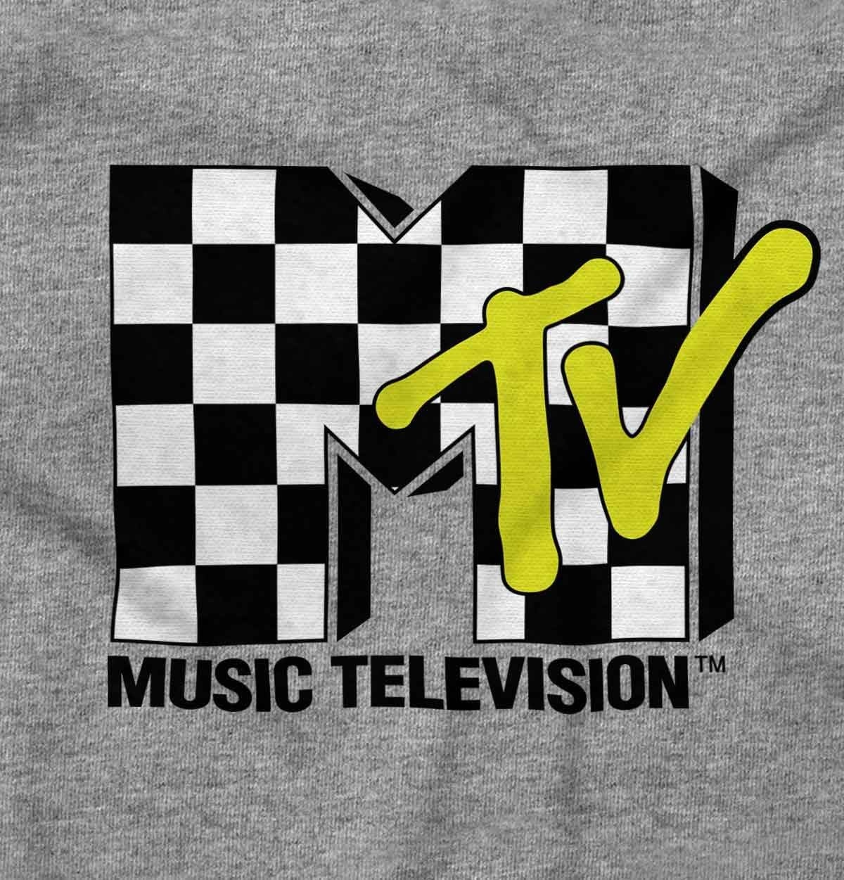 image:imageBrisco Brands Cool Retro MTV Checker Board Logo Baby Romper Boys or GirlsHeather