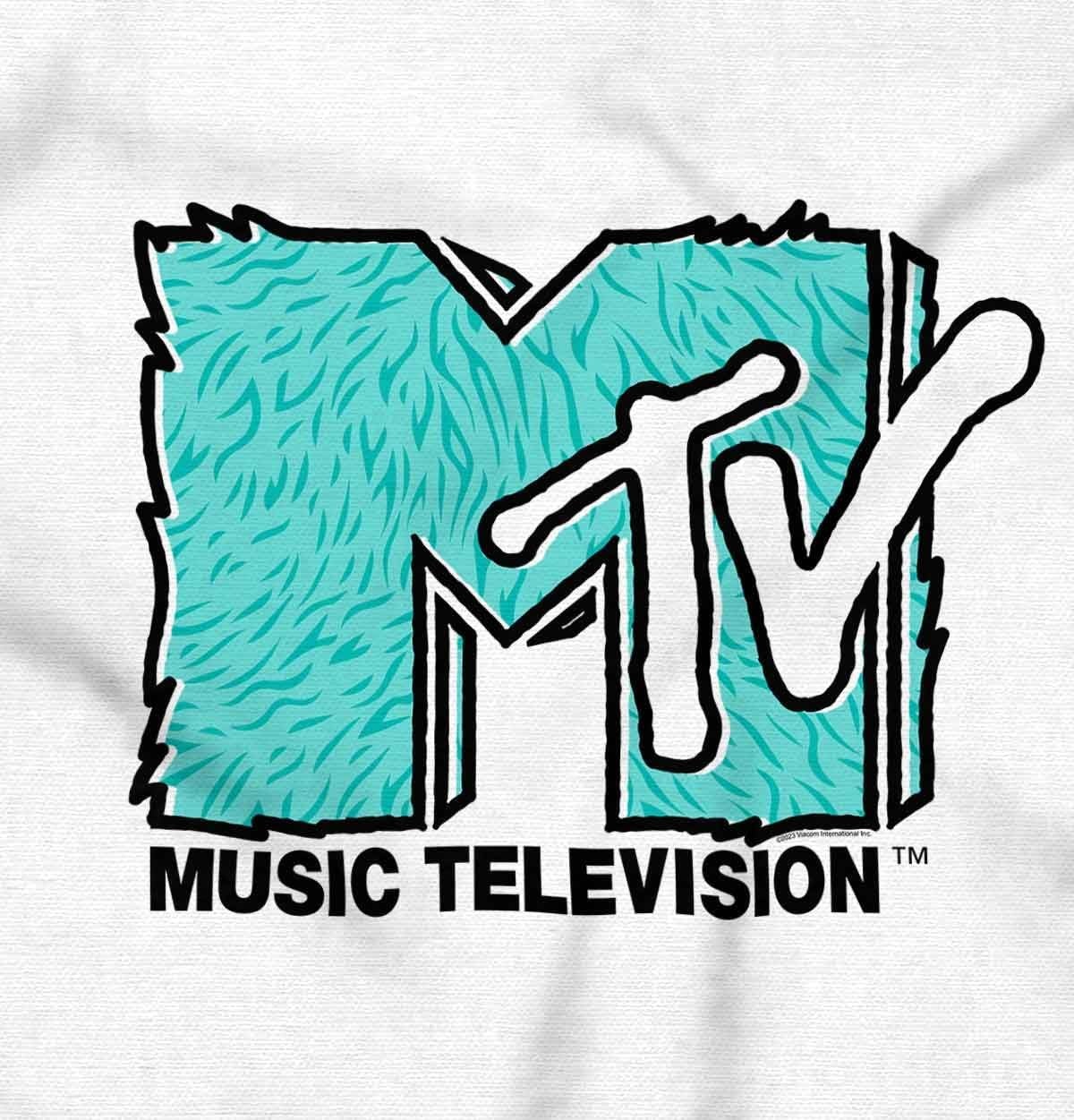 image:imageBrisco Brands Cool Retro MTV Fluffy Fur Logo Baby Romper Boys or GirlsWhite