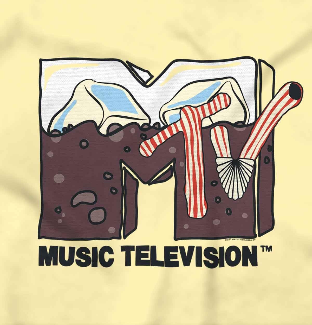 image:imageBrisco Brands Cool Retro MTV Soda Pop Drink Logo Baby Romper Boys or GirlsBanana