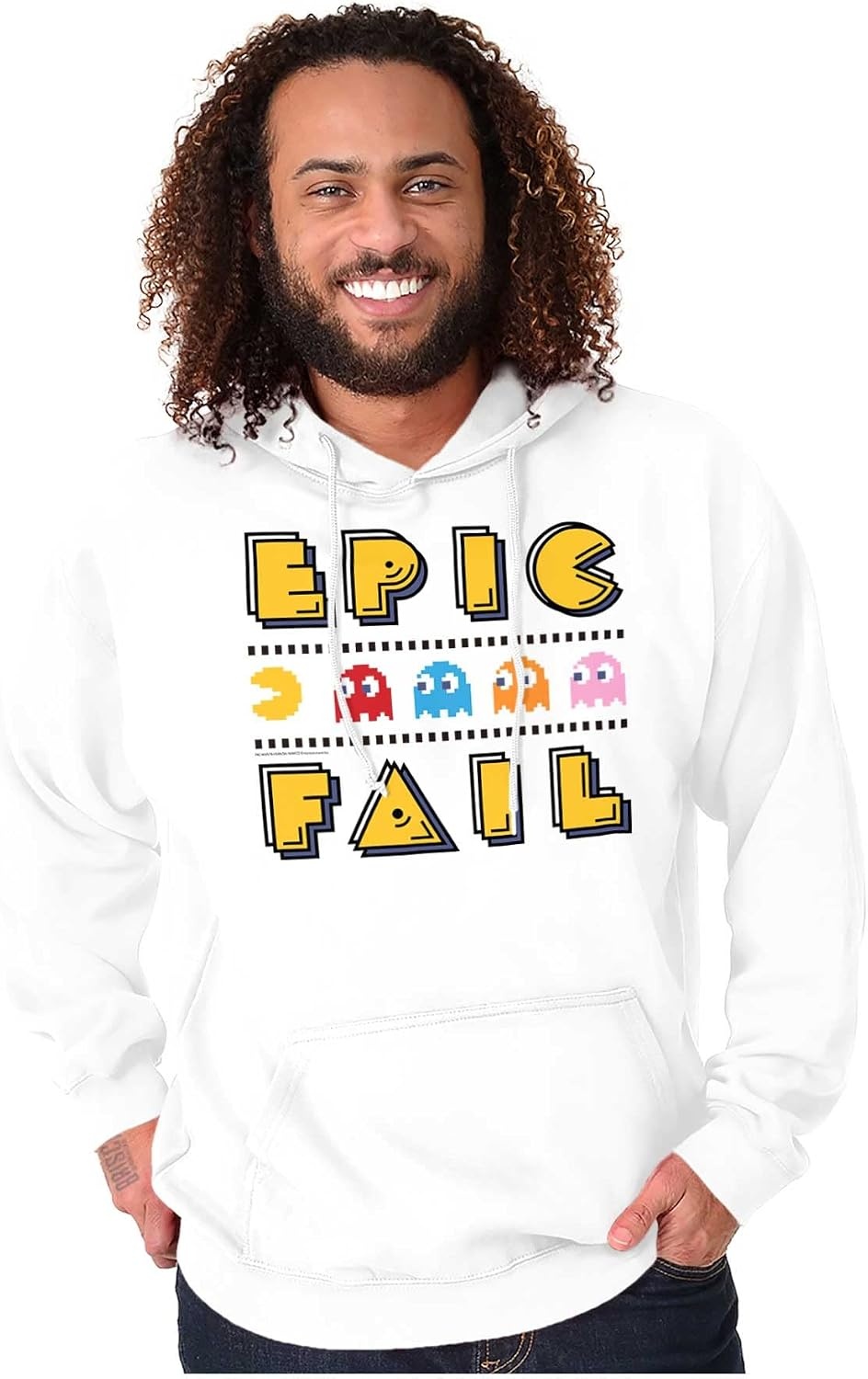 image:imageBrisco Brands Hashtag Totally 80s Pacman Hoodie Sweatshirt Women MenWhite