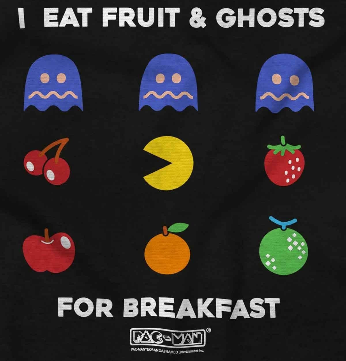 image:imageBrisco Brands PACMAN Fruit and Ghosts for Breakfast Zip Up Hoodie Mens Womens