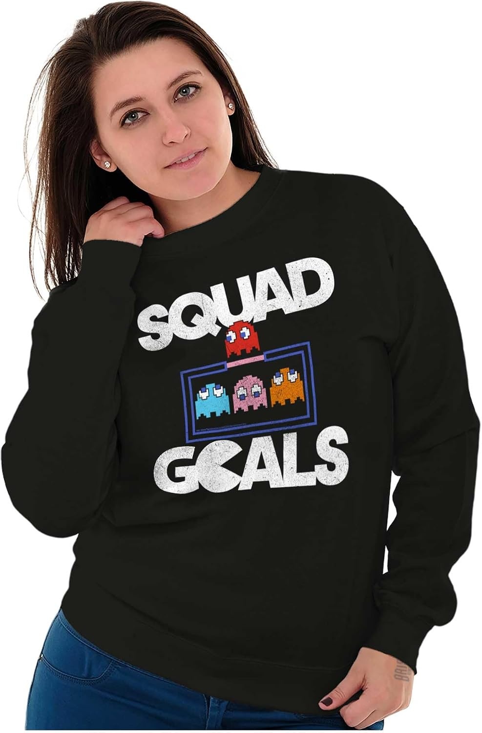 image:imageBrisco Brands PACMAN Ghosts Squad Goals BFF Besties Sweatshirt for Men or WomenBlack
