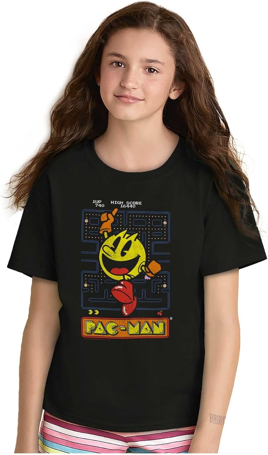 image:imageBrisco Brands Pacman High Score Crewneck T Shirts Boy Girl