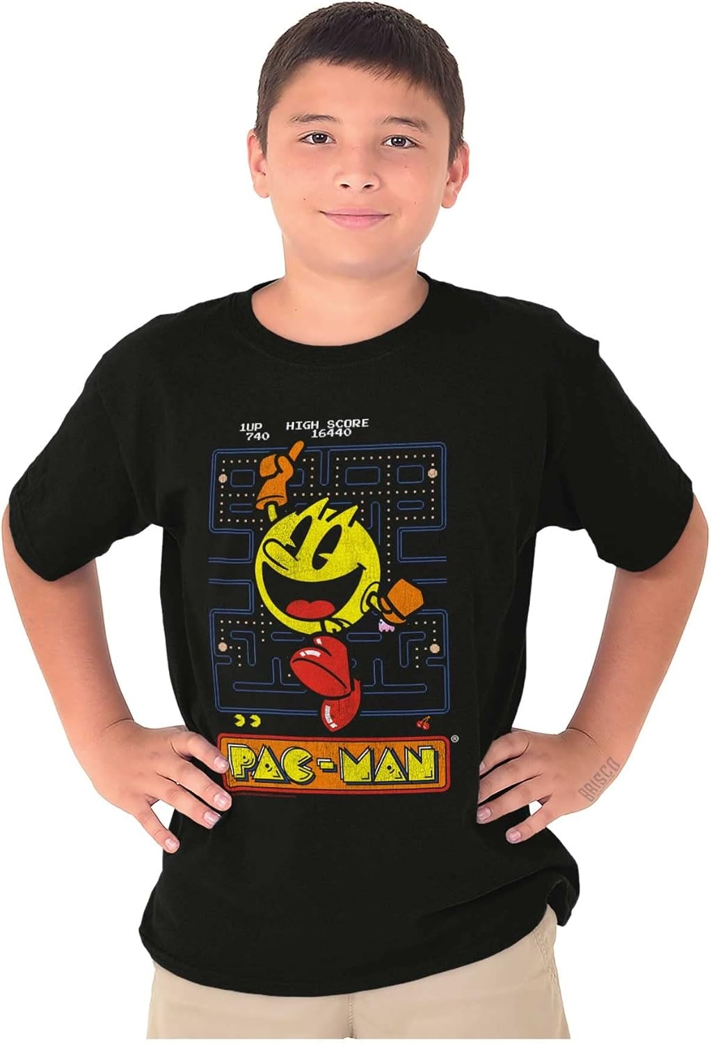 image:imageBrisco Brands Pacman High Score Crewneck T Shirts Boy Girl