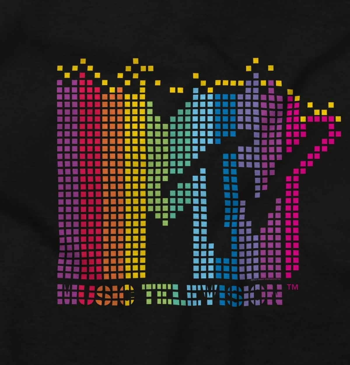 image:imageBrisco Brands Retro MTV Colorful Pixel Art Logo Baby Romper Boys or GirlsBlack