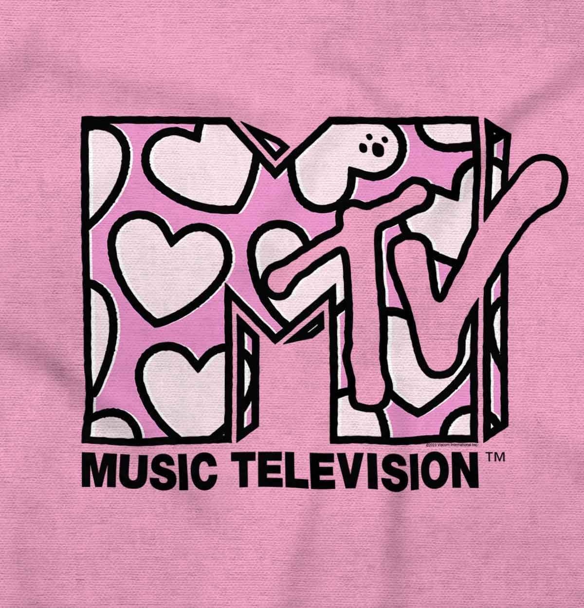 image:imageBrisco Brands Retro MTV Valentines Hearts Logo Baby Bodysuit Jumper GirlsPink