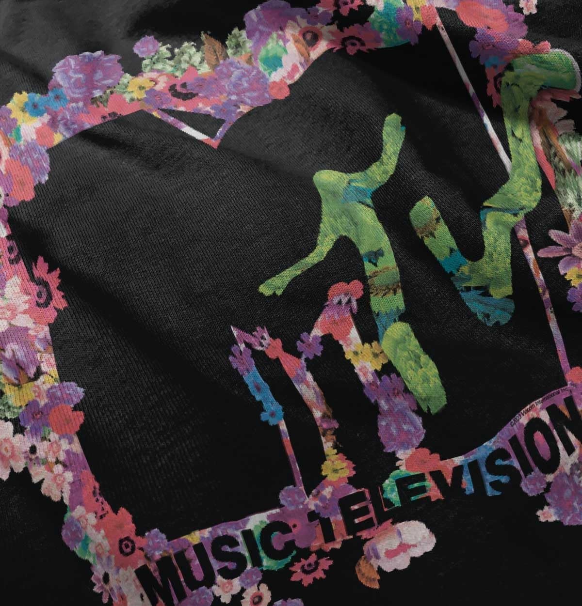 image:imageCute Retro MTV Flower Power Logo Youth T Shirt Tee GirlsBlack