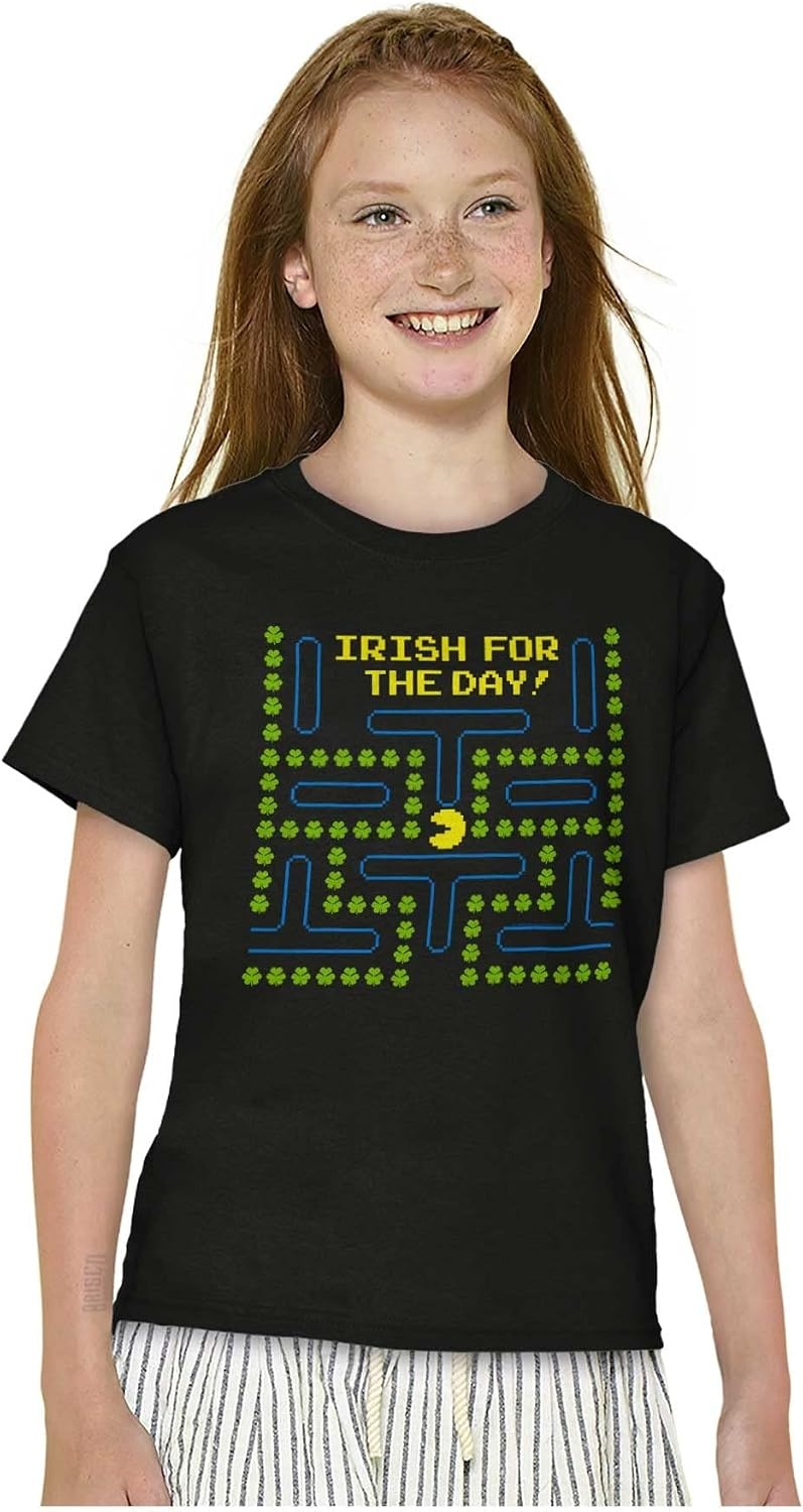image:imagePacman St Paddys Irish for The Day Crewneck T Shirts Boy Girl