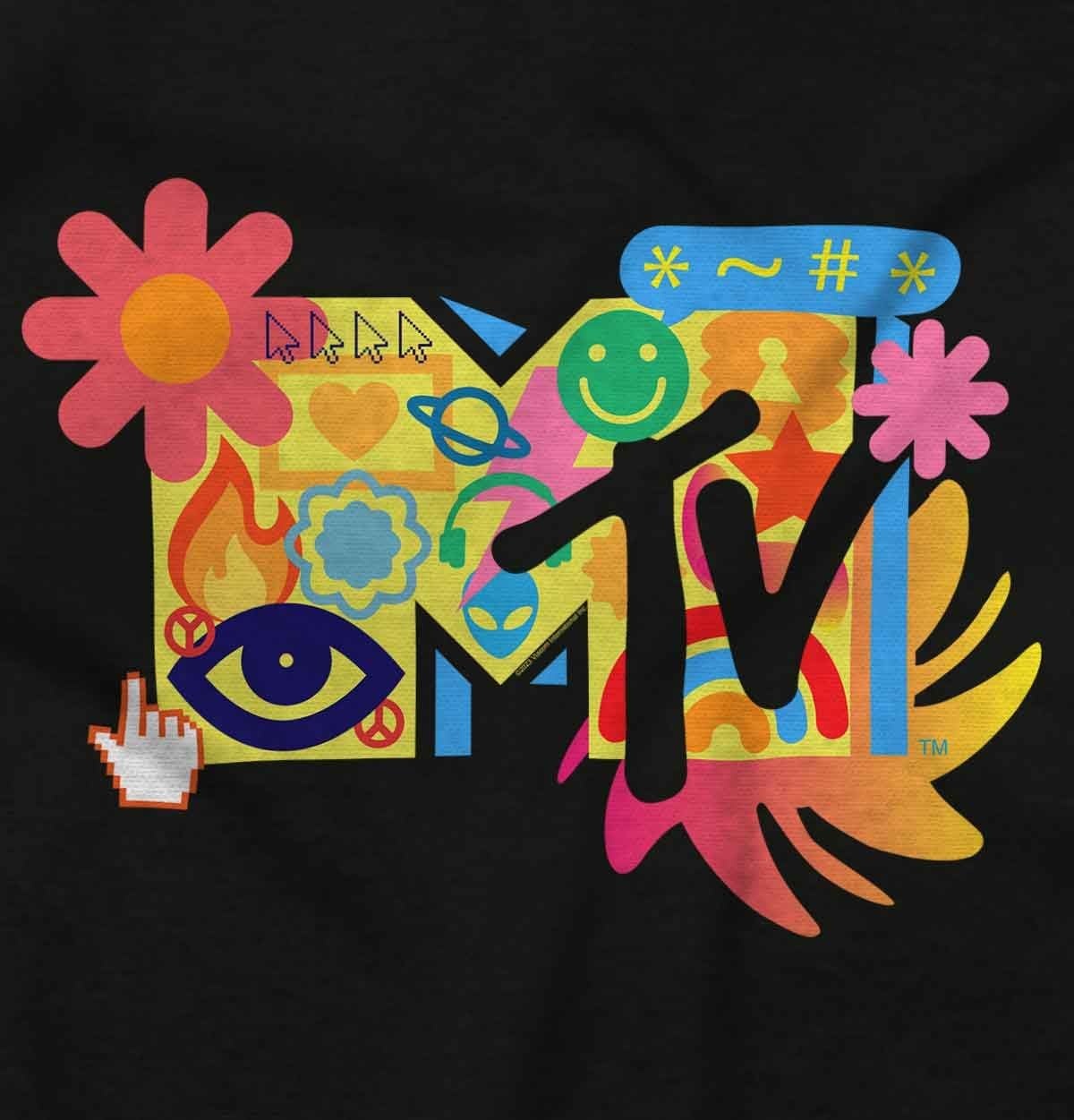 image:imageRetro MTV Computer Emoticons Logo Toddler Boy Girl T ShirtBlack
