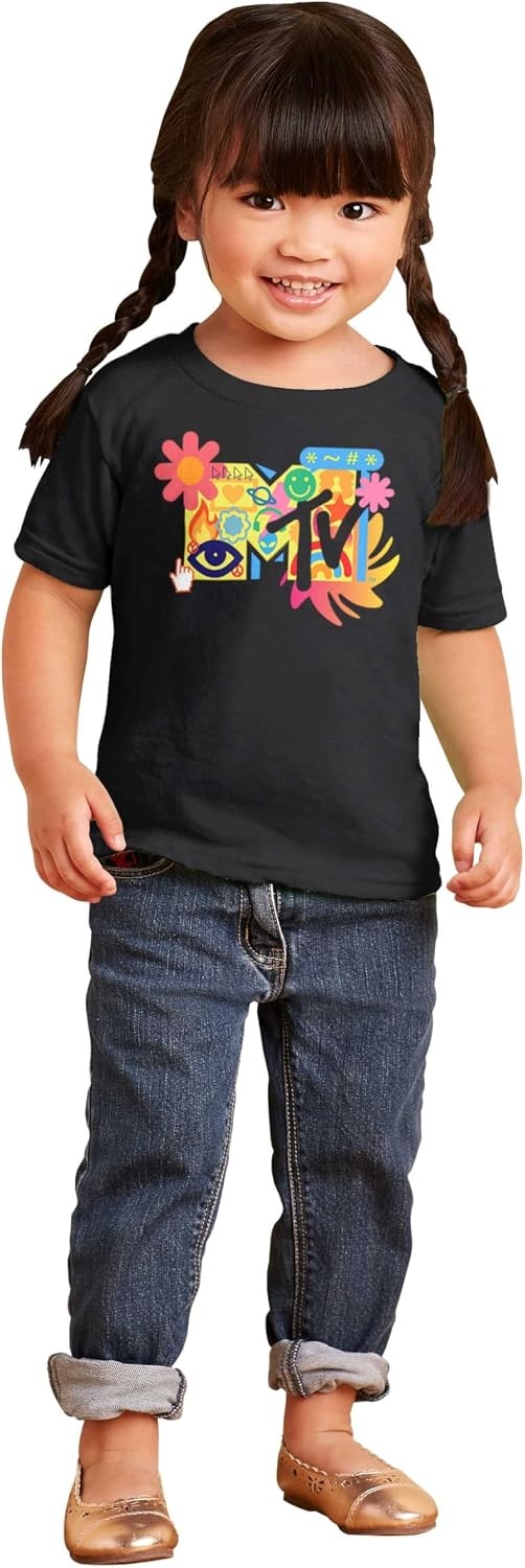 image:imageRetro MTV Computer Emoticons Logo Toddler Boy Girl T ShirtBlack