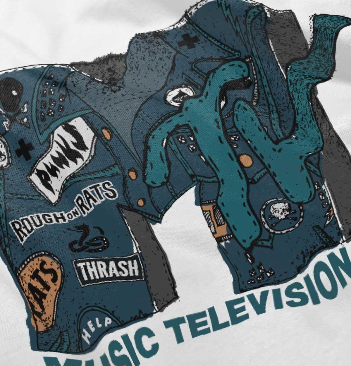 image:imageRetro MTV Distressed Denim Logo Toddler Boy Girl T ShirtWhite