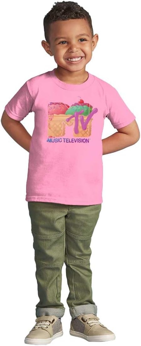 image:imageRetro MTV Ice Cream Sundae Logo Toddler Boy Girl T ShirtPink
