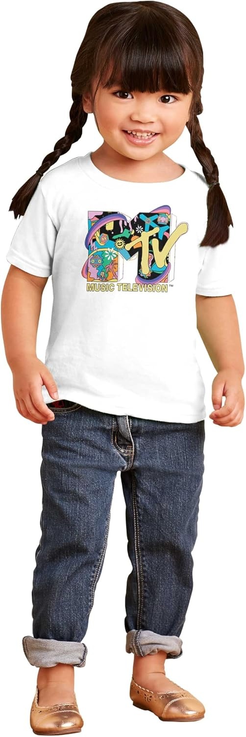 image:imageRetro MTV Rainbow Collage Logo Toddler Boy Girl T ShirtWhite