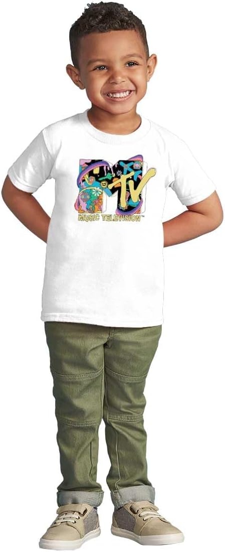 image:imageRetro MTV Rainbow Collage Logo Toddler Boy Girl T ShirtWhite
