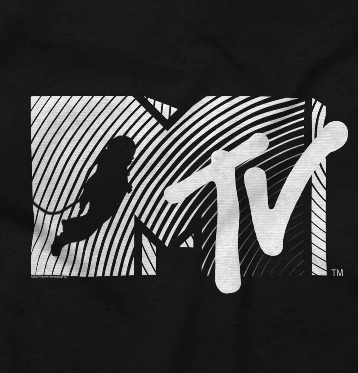 image:imageRetro MTV Stripes Logo Moon Man Toddler Boy Girl T ShirtBlack