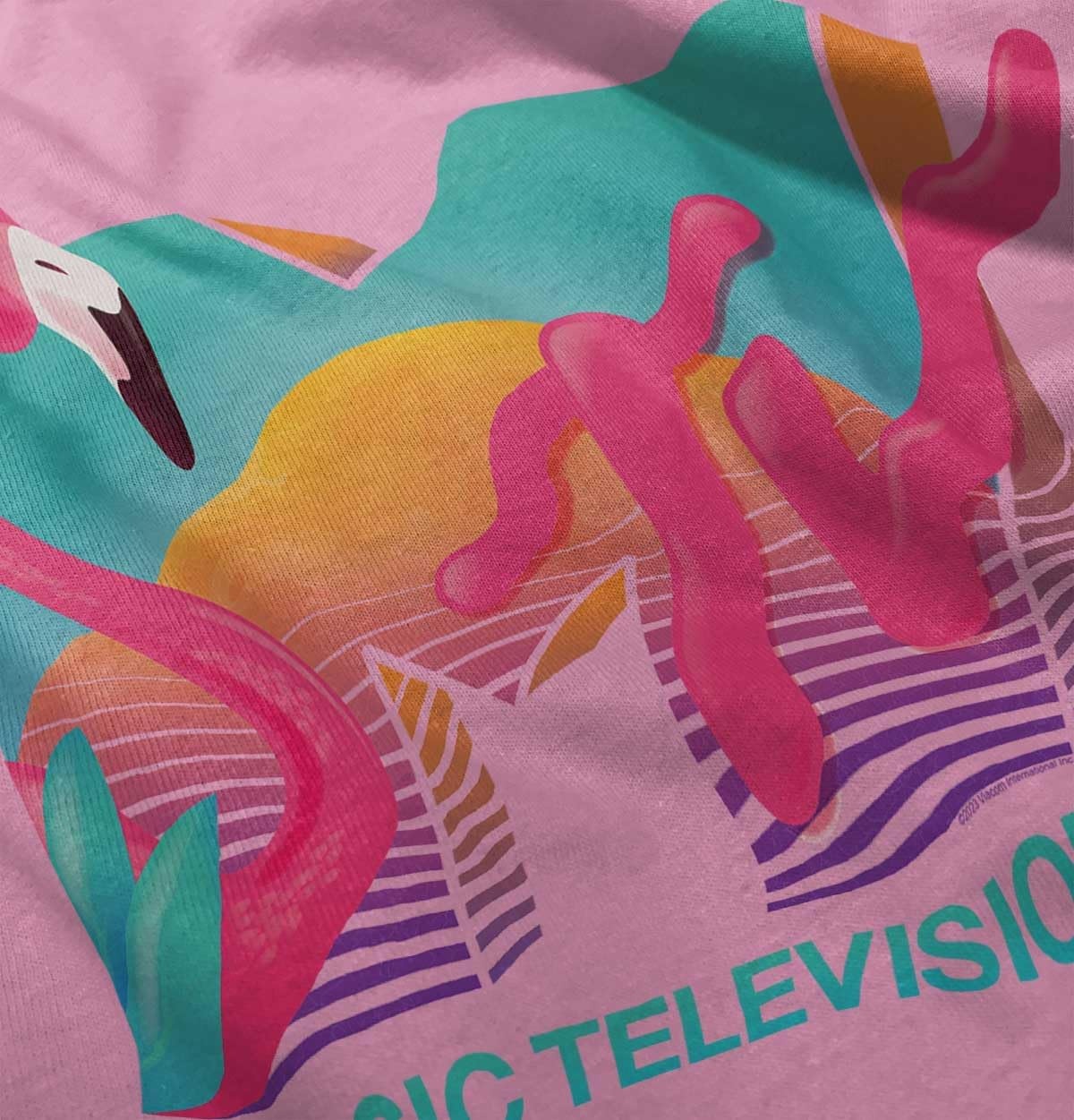 image:imageRetro MTV Sunset Flamingo Logo Toddler Boy Girl T ShirtPink