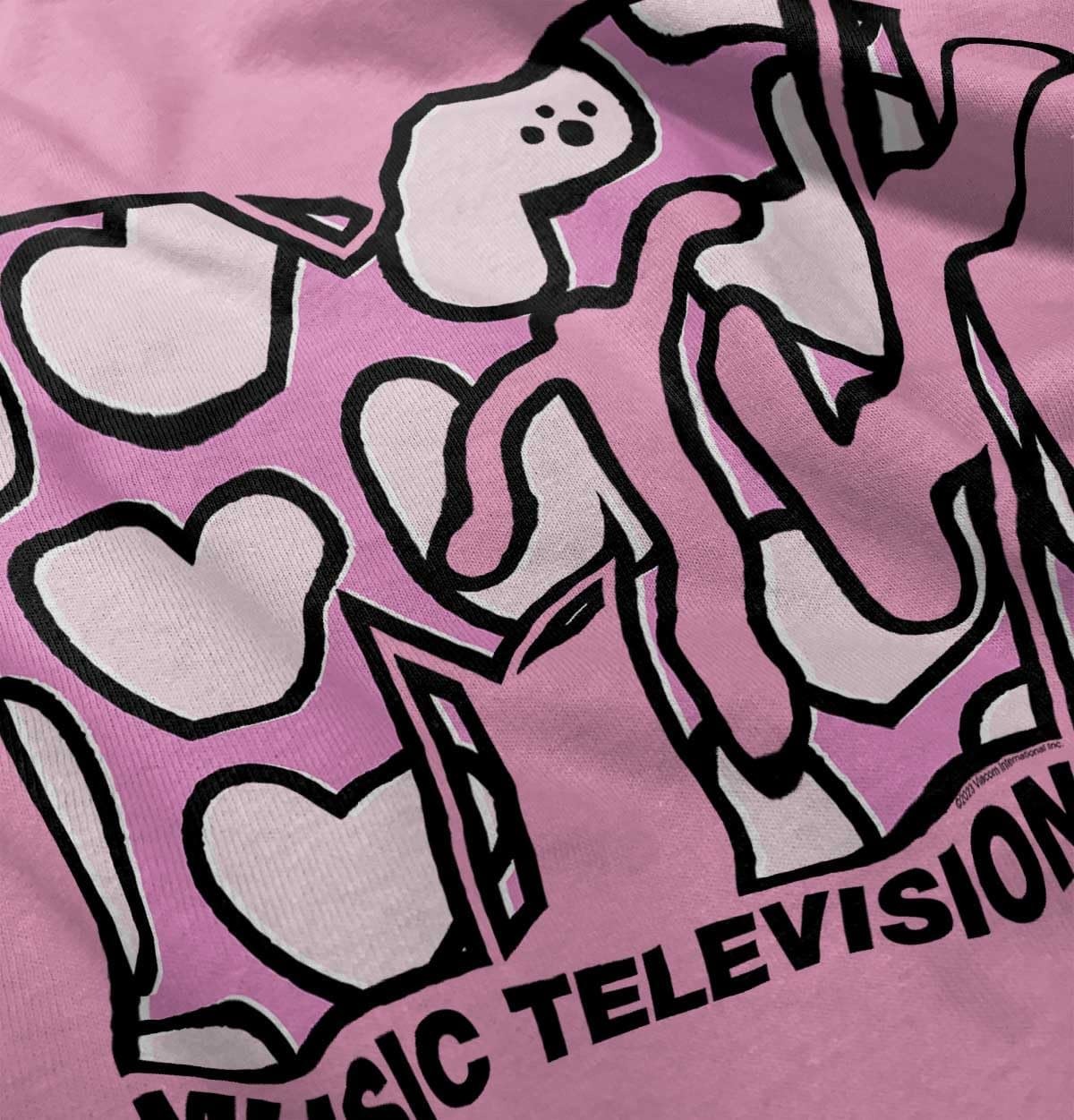 image:imageRetro MTV Valentines Hearts Logo Youth T Shirt Tee GirlsPink