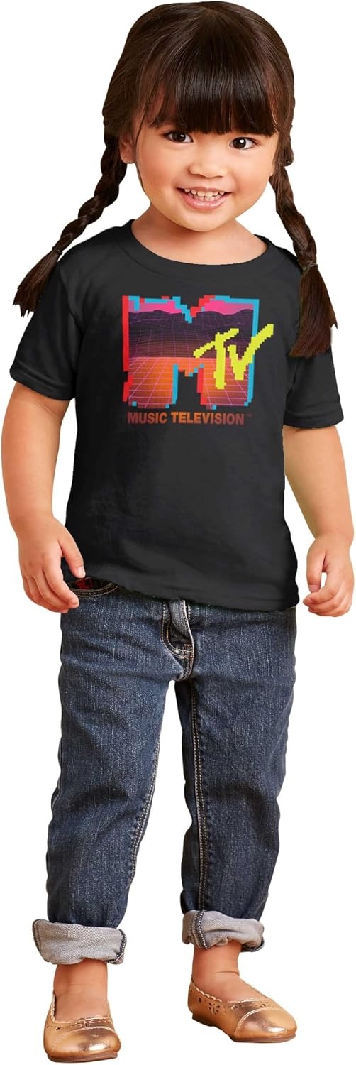 image:imageRetro MTV Vaporwave Landscape Logo Toddler Boy Girl T ShirtBlack