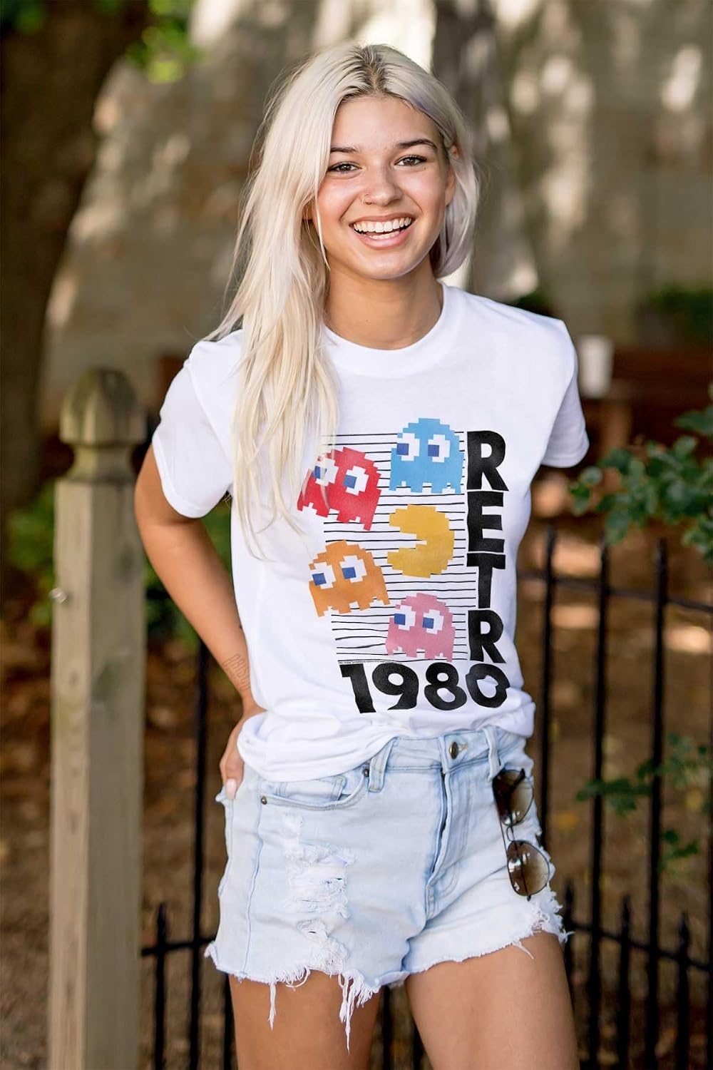 image:imageRetro Pacman Arcade Game Characters Graphic T Shirt Men or WomenWhite