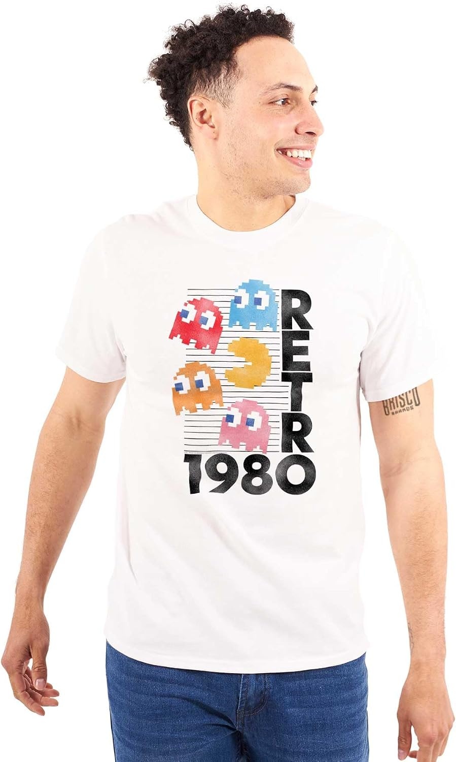 image:imageRetro Pacman Arcade Game Characters Graphic T Shirt Men or WomenWhite