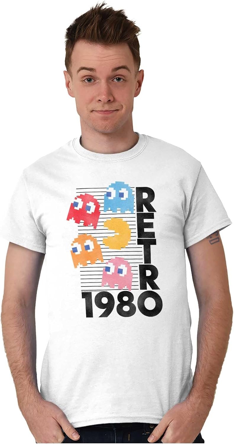 image:imageRetro Pacman Arcade Game Characters Graphic T Shirt Men or WomenWhite