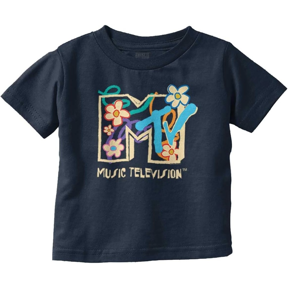 image:imageRetro MTV Colorful Flowers Logo Toddler Boy Girl T ShirtNavy