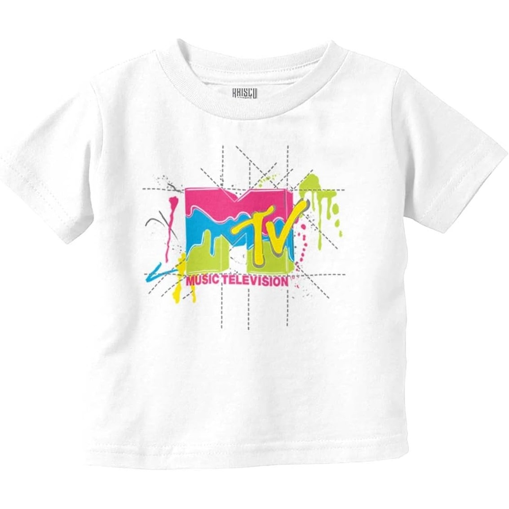 image:imageRetro MTV Colorful Slime Drip Logo Toddler Boy Girl T ShirtWhite