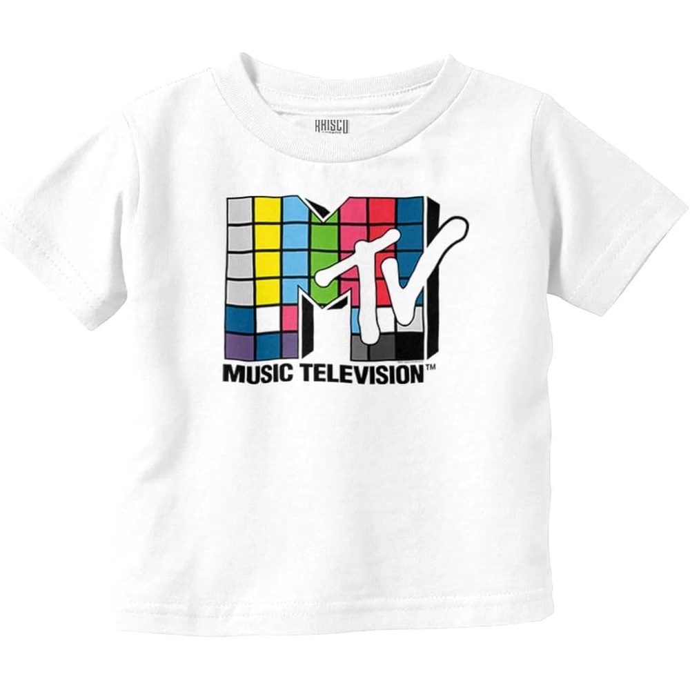 image:imageRetro MTV Colorful Squares Logo Toddler Boy Girl T ShirtWhite