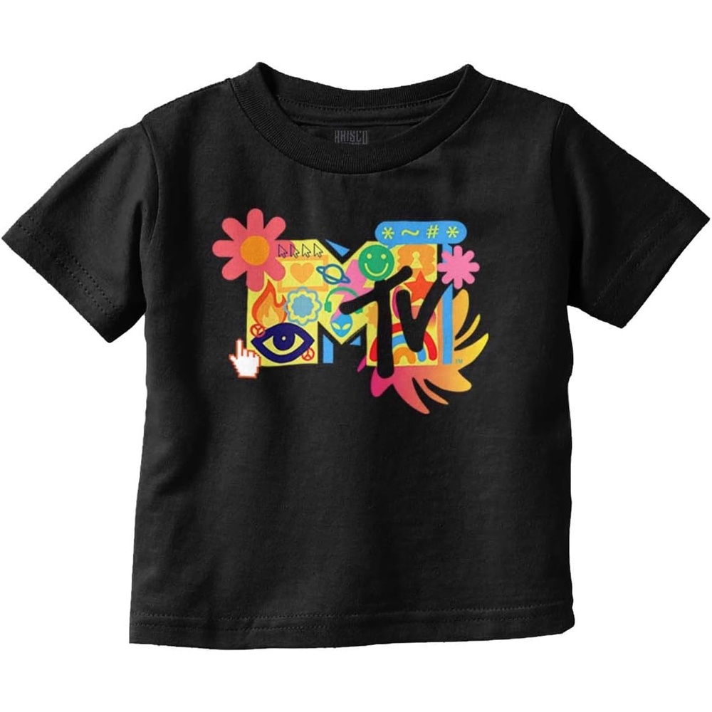 image:imageRetro MTV Computer Emoticons Logo Toddler Boy Girl T ShirtBlack