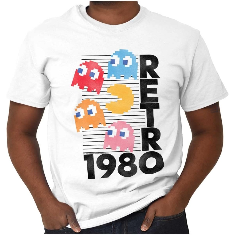 image:imageRetro Pacman Arcade Game Characters Graphic T Shirt Men or WomenWhite
