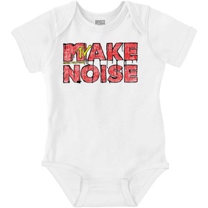 Brisco Brands Retro Distressed MTV Logo Make Noise Baby Romper Boys or Girls(White)