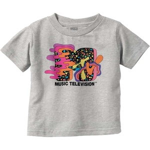 Cool Retro MTV Groovy Waves Logo Toddler Boy Girl T Shirt(Heather)