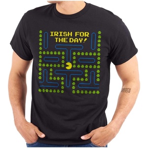 Pacman St Paddys Irish for The Day Graphic T Shirt Men or Women(Black)