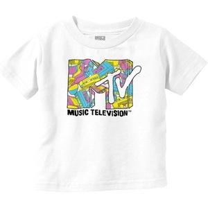 Retro 80s MTV Music Treasure Logo Toddler Boy Girl T Shirt(White)