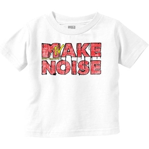 Retro Distressed MTV Logo Make Noise Toddler Boy Girl T Shirt(White)