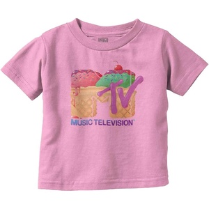 Retro MTV Ice Cream Sundae Logo Toddler Boy Girl T Shirt(Pink)