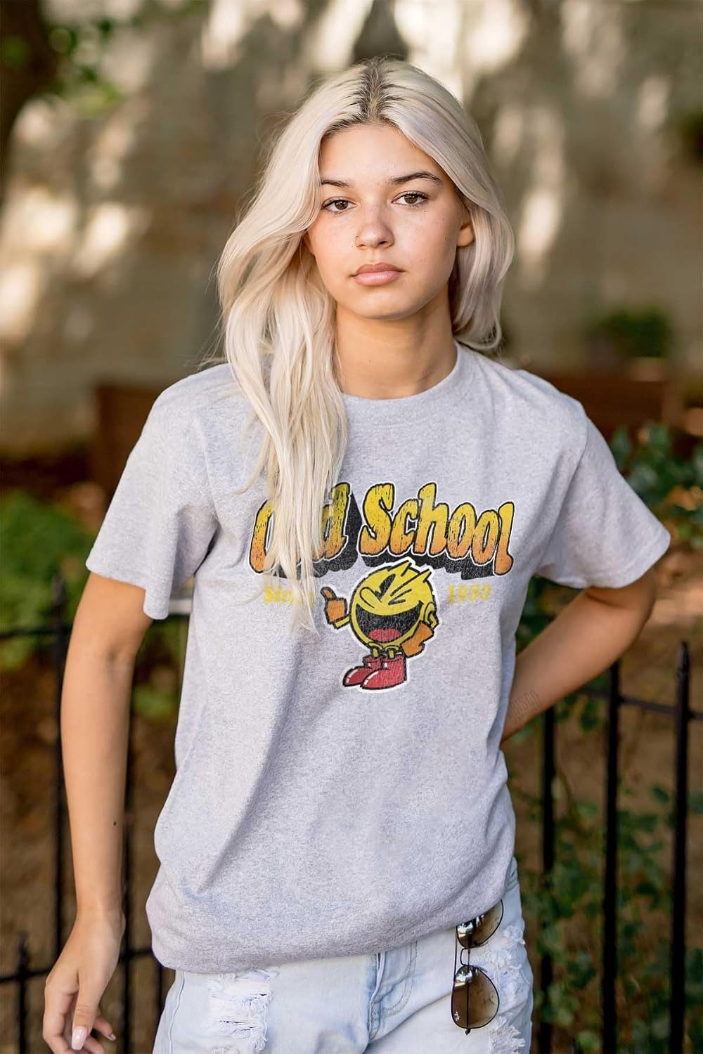 image:image1980s Old School Arcade Game Pacman Graphic T Shirt Men or WomenSport Grey