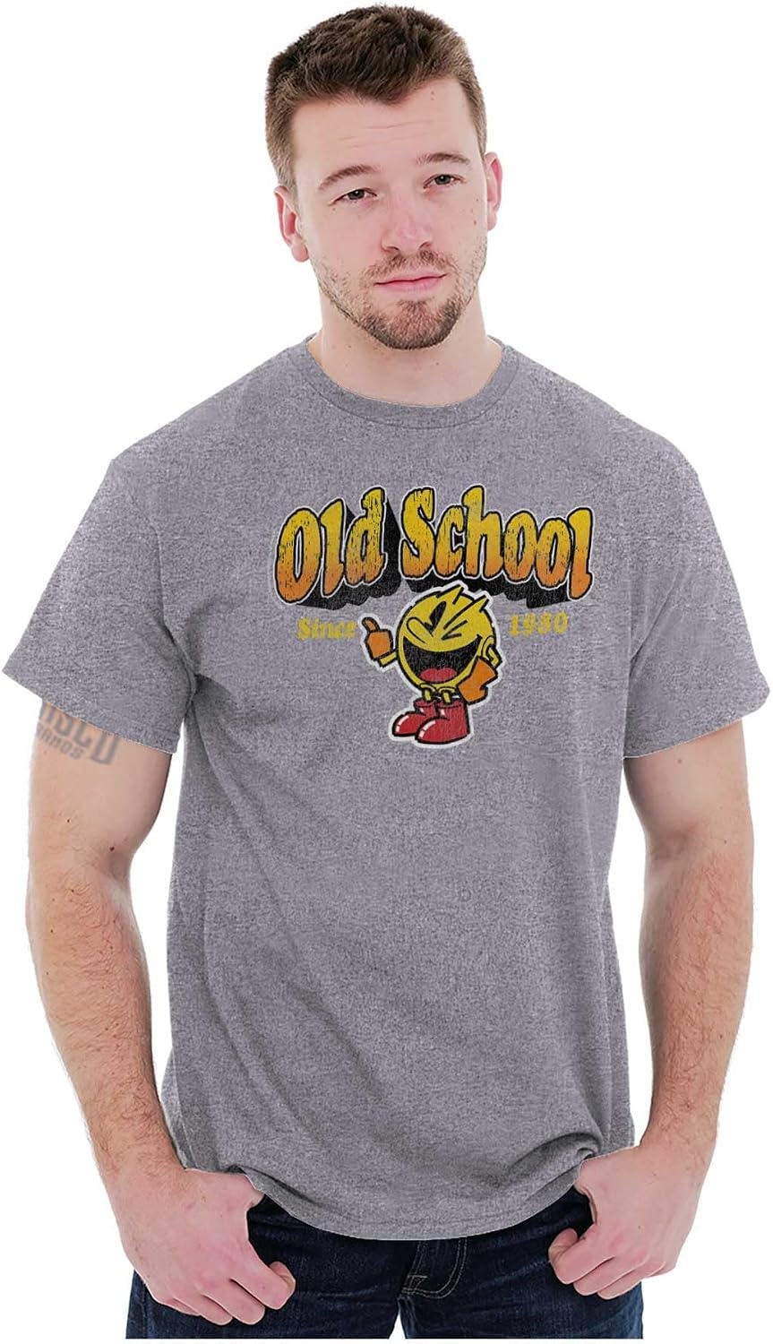 image:image1980s Old School Arcade Game Pacman Graphic T Shirt Men or WomenSport Grey