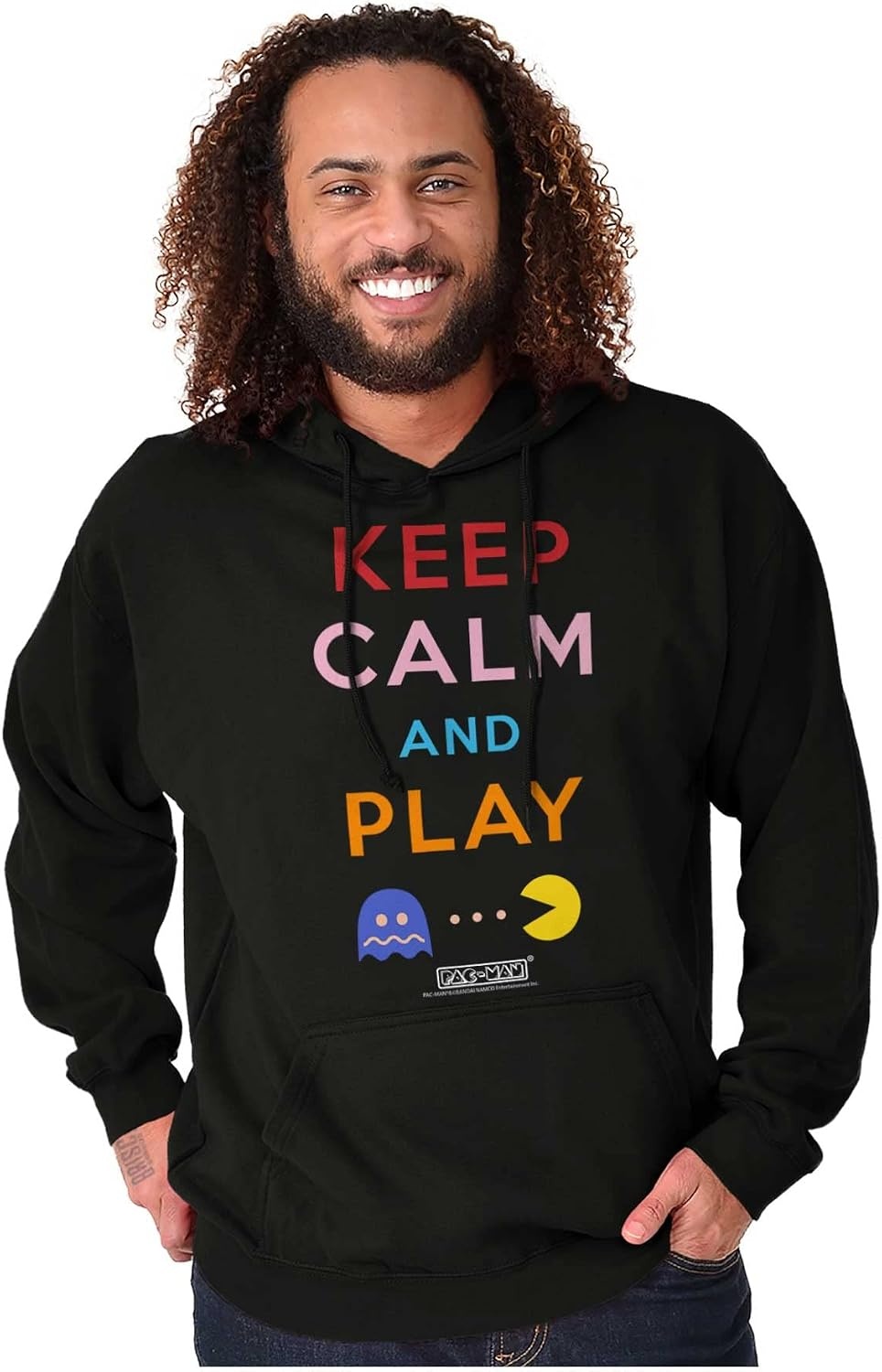 image:imageBrisco Brands Keep Calm and Play PACMAN Hoodie Sweatshirt Women MenBlack