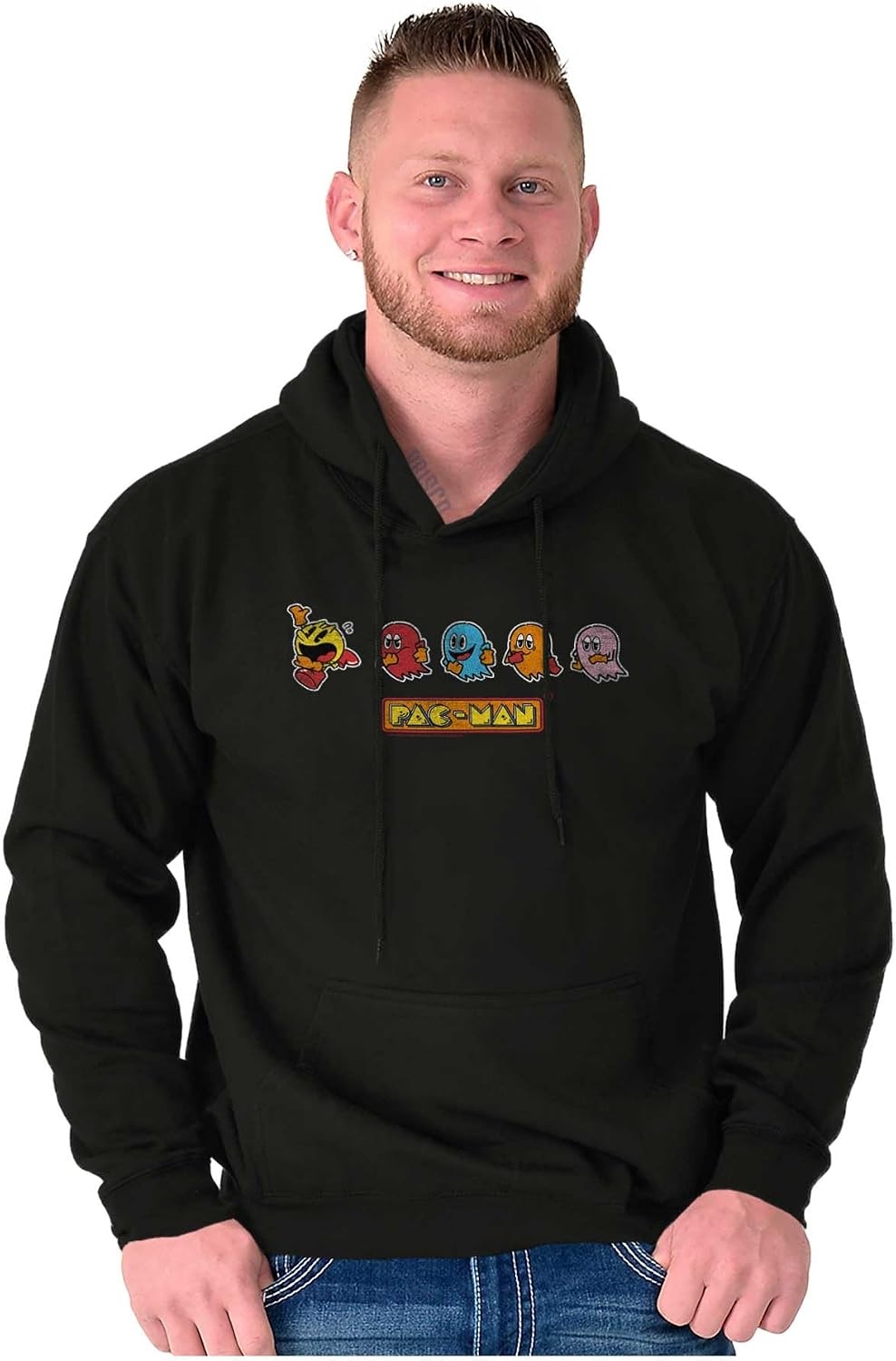 image:imageBrisco Brands Original PACMAN Vintage Arcade Game Hoodie Sweatshirt Women MenGraphite Heather