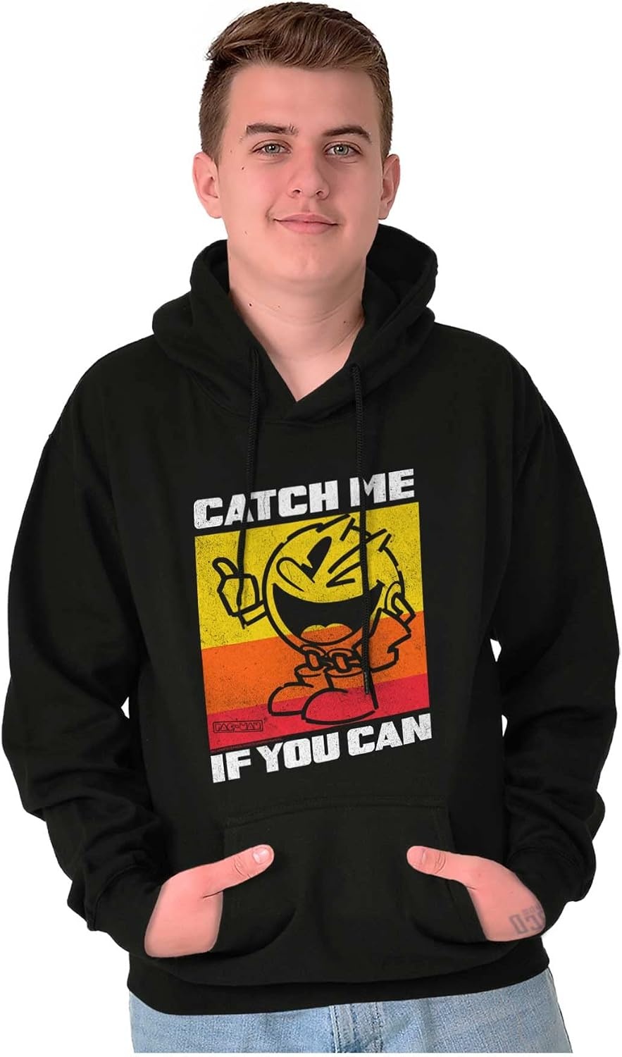 image:imageBrisco Brands Retro Catch PACMAN Funny Arcade Game Hoodie Sweatshirt Women MenBlack