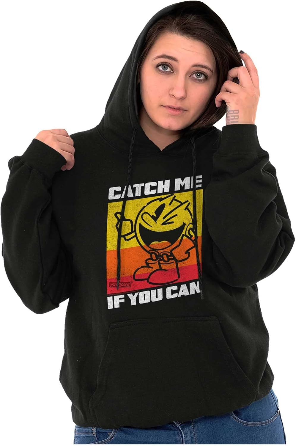 image:imageBrisco Brands Retro Catch PACMAN Funny Arcade Game Hoodie Sweatshirt Women MenBlack
