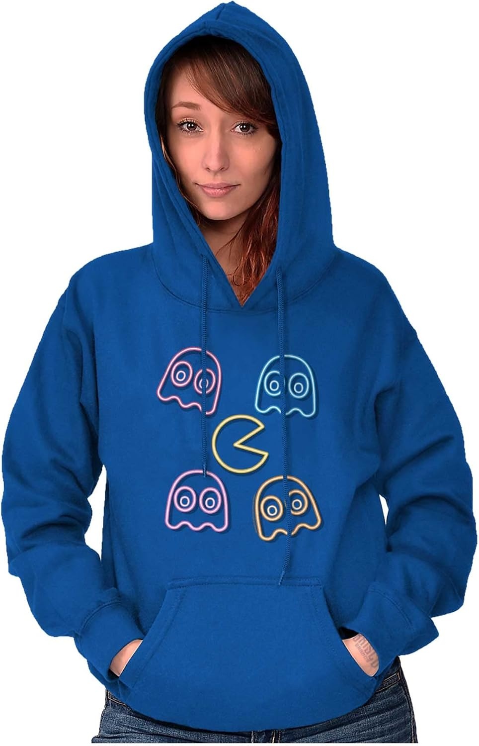 image:imageBrisco Brands Retro PACMAN Character Silhouettes Hoodie Sweatshirt Women MenRoyal