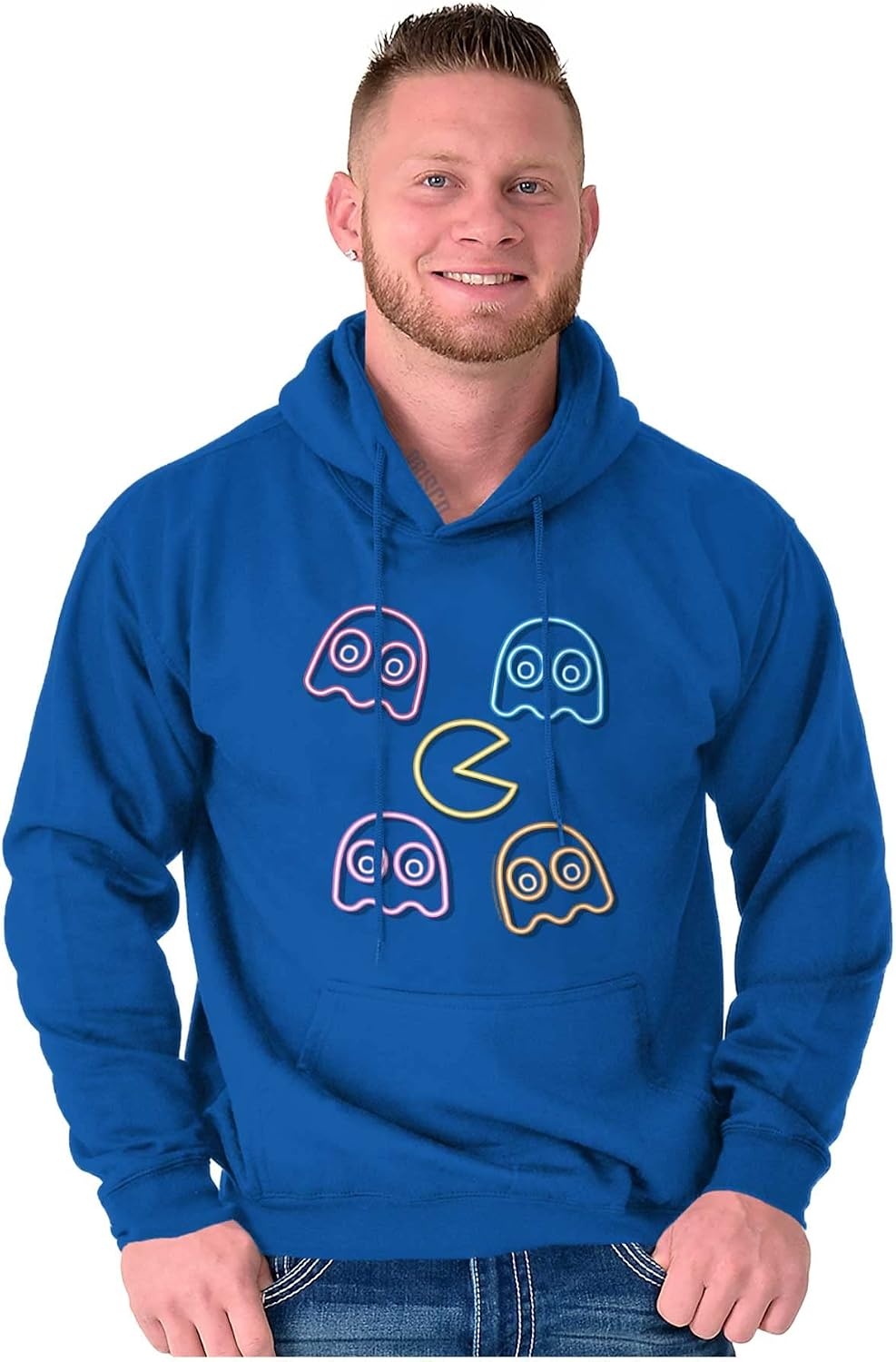 image:imageBrisco Brands Retro PACMAN Character Silhouettes Hoodie Sweatshirt Women MenRoyal