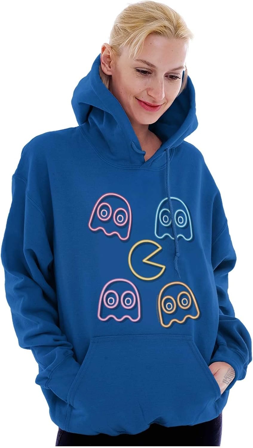 image:imageBrisco Brands Retro PACMAN Character Silhouettes Hoodie Sweatshirt Women MenRoyal