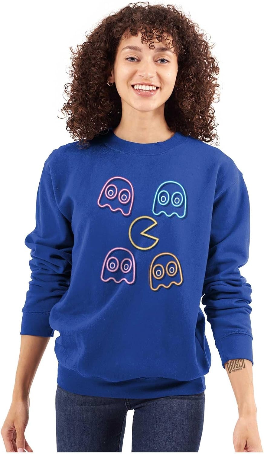 image:imageBrisco Brands Retro PACMAN Character Silhouettes Sweatshirt for Men or WomenRoyal