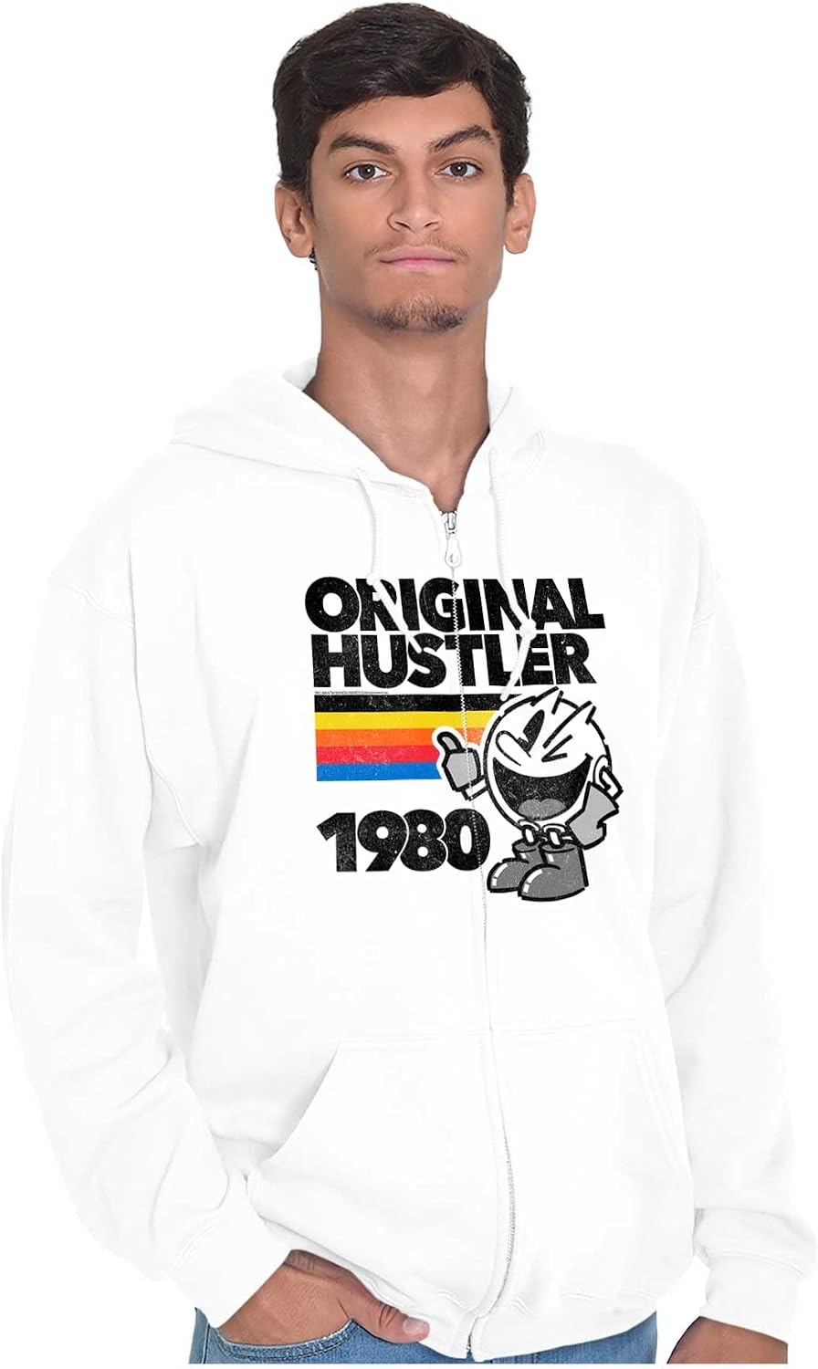 image:imageBrisco Brands Vintage Original Hustler PACMAN Game Zip Up Hoodie Mens Womens